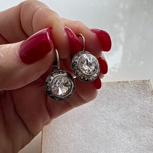 Elegant Silver Crystal Drop Earrings